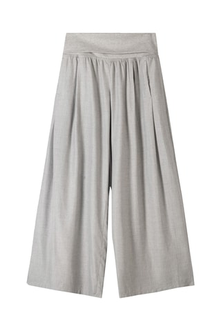 Pantalon wide legs taille haute - Gris clair