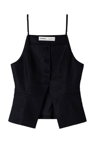 Top en lin - Noir