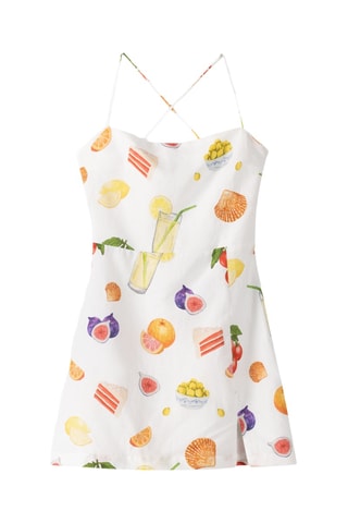 Robe droite en lin - Crème