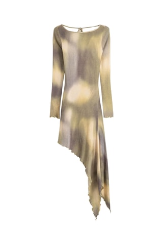 Robe asymétrique - Gris et jaune