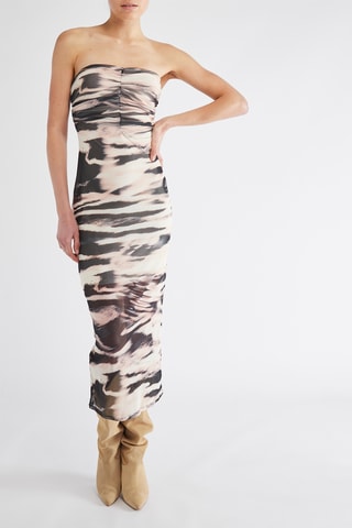 Robe bustier - Beige et noir