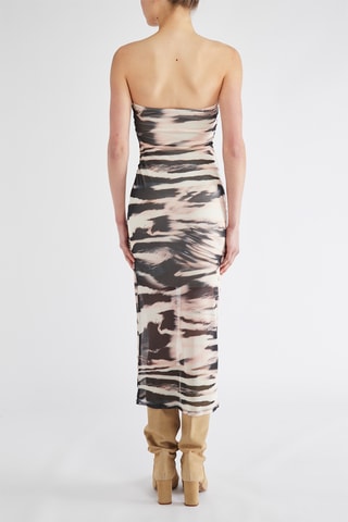 Robe bustier - Beige et noir