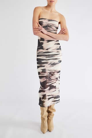 Robe bustier - Beige et noir