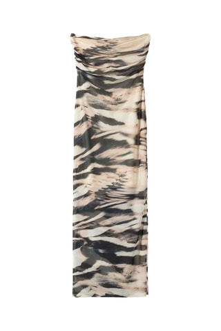 Robe bustier - Beige et noir