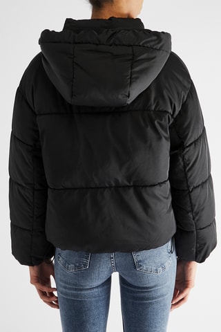 Doudoune oversize à capuche - Noir