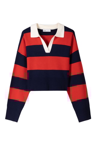 Pull - Bleu marine et rouge
