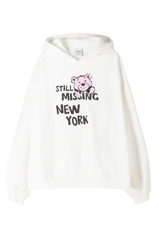 Sweat oversize à capuche - Blanc