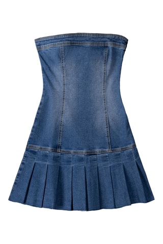 Robe bustier en jean - Bleu