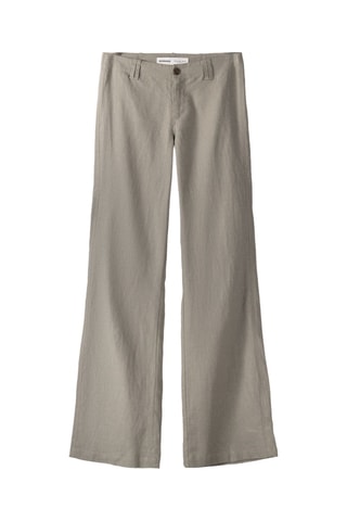 Pantalon flare en lin - Kaki