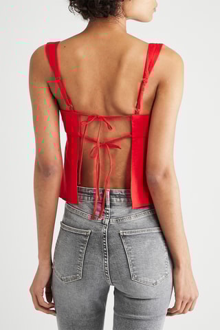 Crop top en lin - Rouge