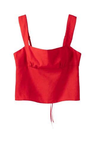 Crop top en lin - Rouge