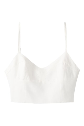 Crop top en lin - Blanc