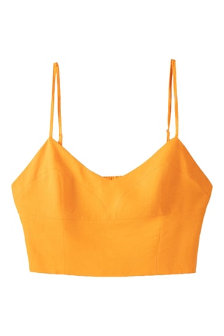 Crop top en lin - Orange