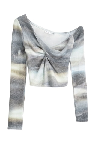 Crop top tie and dye - Bleu et gris