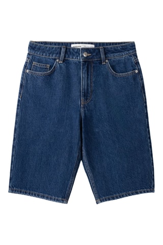 Bermuda droit en jean - Bleu foncé