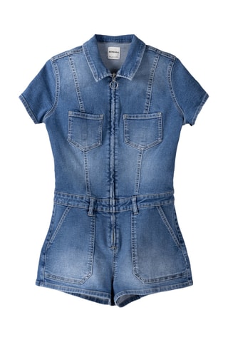 Combishort en jean - Bleu clair