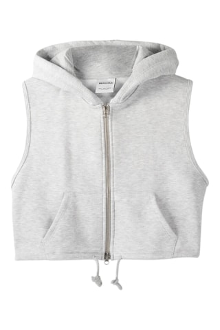 Gilet sans manches à capuche - Gris clair chiné