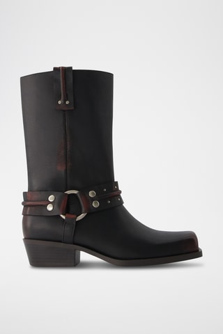 Bottines en cuir - Noir
