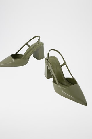 Escarpins vernis - Kaki