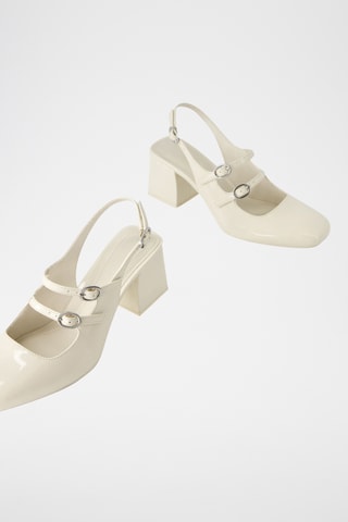 Babies à talons vernies - Beige