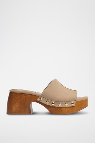 Mules à talons - Beige