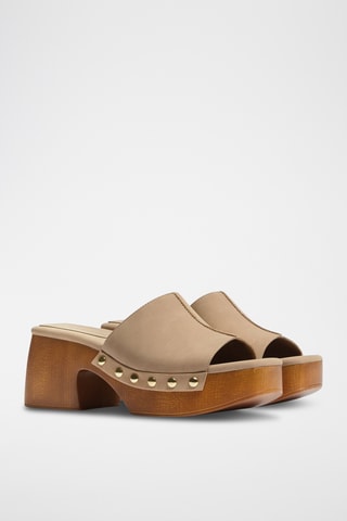 Mules à talons - Beige
