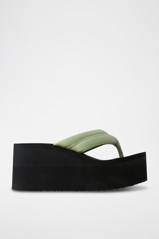 Tongs compensés - Noir et vert