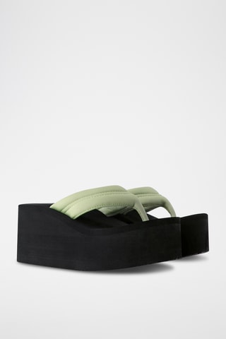 Tongs compensés - Noir et vert