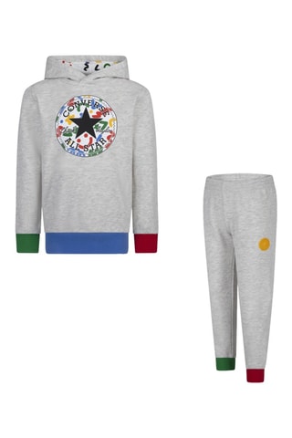 Sweat à capuche et pantalon - Gris clair chiné