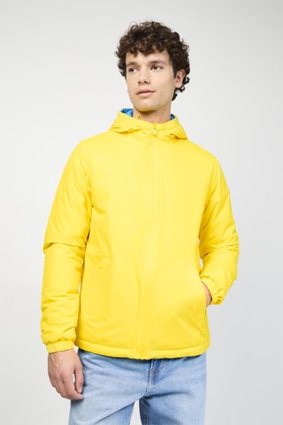Dubbelzijdig Jasje met Capuchon Vigo- Geel en Azuurblauw