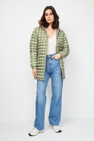 Omkeerbare Gewatteerde Jas Roma Monogram - Beige en Groen