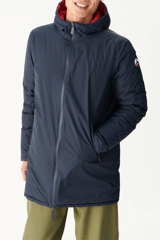 Lange Gewatteerde Jas Amsterdam - Marineblauw en Rood