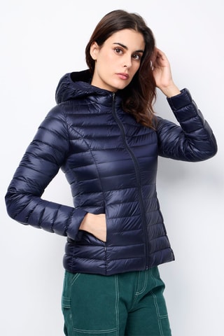 Gewatteerde Jas met Capuchon Cloe - Marineblauw