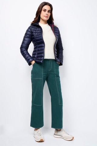 Gewatteerde Jas met Capuchon Cloe - Marineblauw