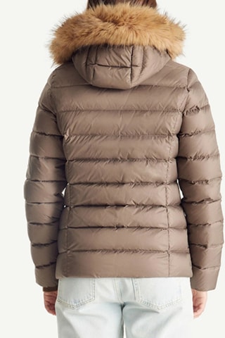 Gewatteerde Jas met Capuchon Luxe GF - Taupe