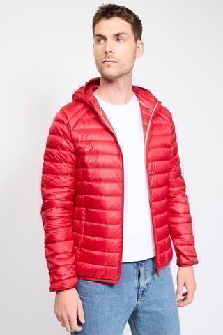 Gewatteerde Jas met Capuchon Nico  - Rood