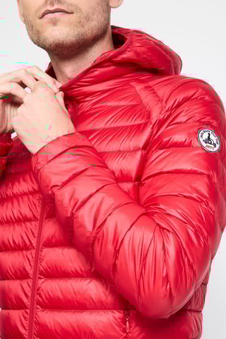 Gewatteerde Jas met Capuchon Nico  - Rood