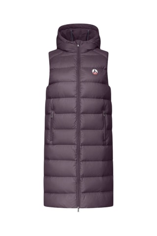 Lange Bodywarmer met Capuchon Manon - Bruinrood