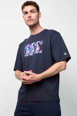 T-shirt Leo Monogram - Nachtblauw