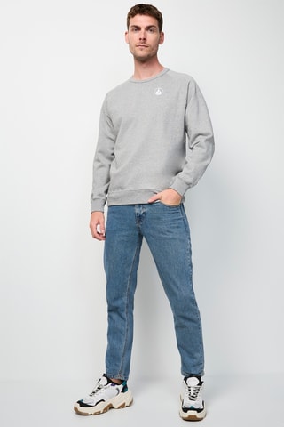 Sweater Camino met Logo - Gemêleerd Lichtgrijs