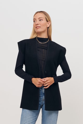 Mouwloos Wollen Vest - Zwart