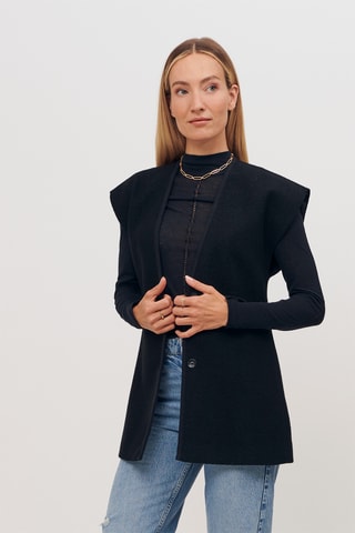 Mouwloos Wollen Vest - Zwart