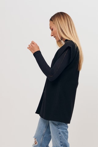 Mouwloos Wollen Vest - Zwart