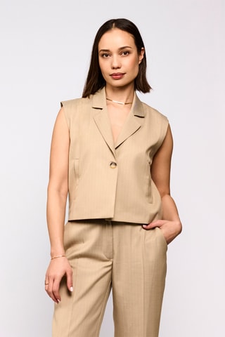 Mouwloos Vest - Beige