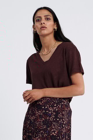 T-shirt en lin - Bordeaux