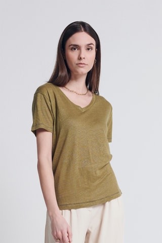 T-shirt en lin - Kaki