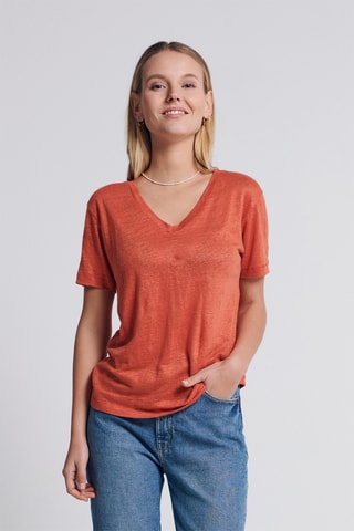 T-shirt en lin - Orange