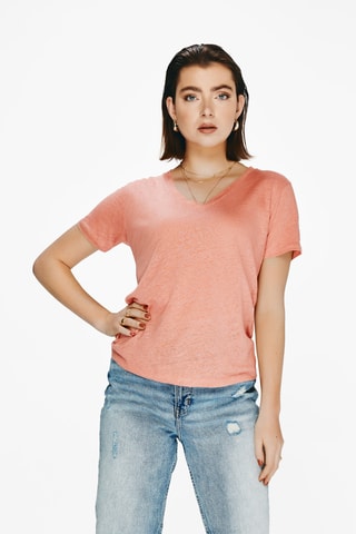 T-shirt en lin - Rose