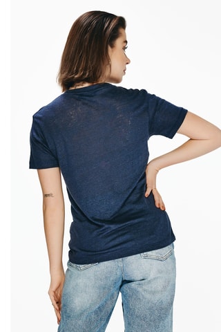 T-shirt en lin - Bleu marine
