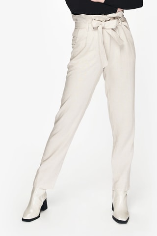 Linnen Broek Hoge Taille - Beige
